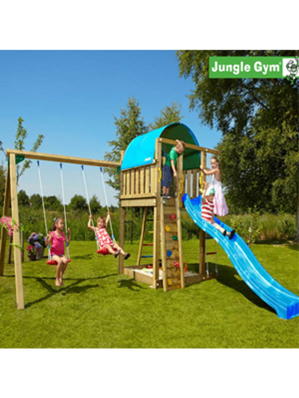 Детский городок Jungle Gym Villa + SwingModule Xtra