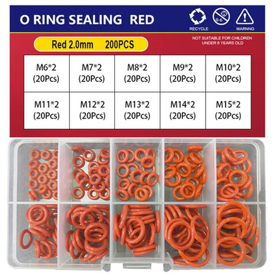 Кольца уплотнительные комплект 200 шт. 10 видов