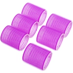 Бигуди липучки, 6шт., однотонные, сиреневый, d-5см