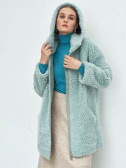 Шуба женская тедди чебурашка из шерсти, SilverFox (арт. S1257-001)