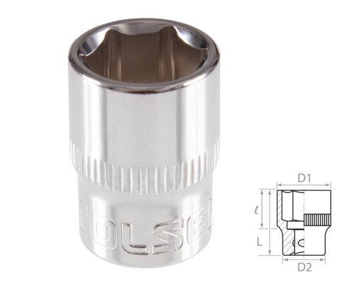 TOLSEN (TT16315) Головка торцевая стандартная шестигранная 3/8", 15 мм