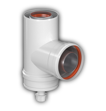 Конденсатоотводчик дымохода тройник коаксиальный универсальный D60/100