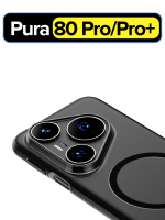 Чехол с Magsafe для Huawei Pura 80 Pro черный матовый с черным бортом WLONS