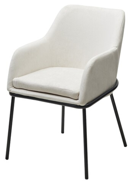 Стул М-City DISAUR Алистер, Rain 1 Молочный Велюр, Черный каркас