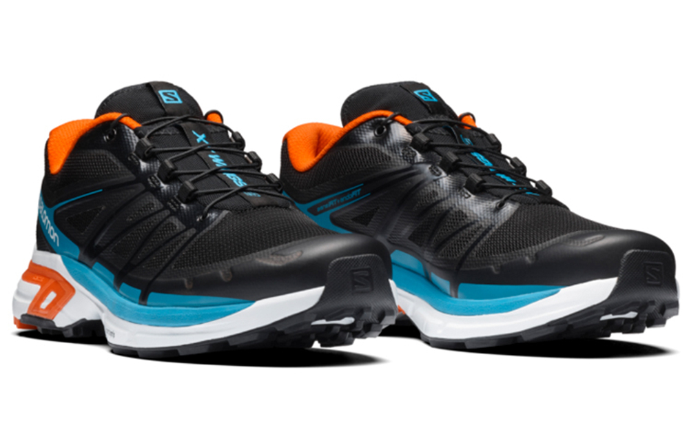 SALOMON Salomon X-Wings 2 comfortable fabric wear-resistant low-top cross-country running shoes for men and women with the same style black, blue and orange