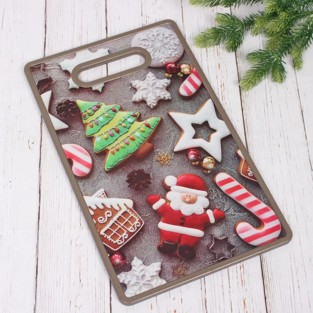 Доска разделочная пластиковая 37*23см «Новогодние пряники»