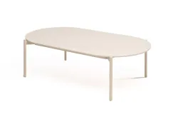 "Аликанте" журнальный стол из искусственного камня овальный, 130х70см, Н38, цвет белый