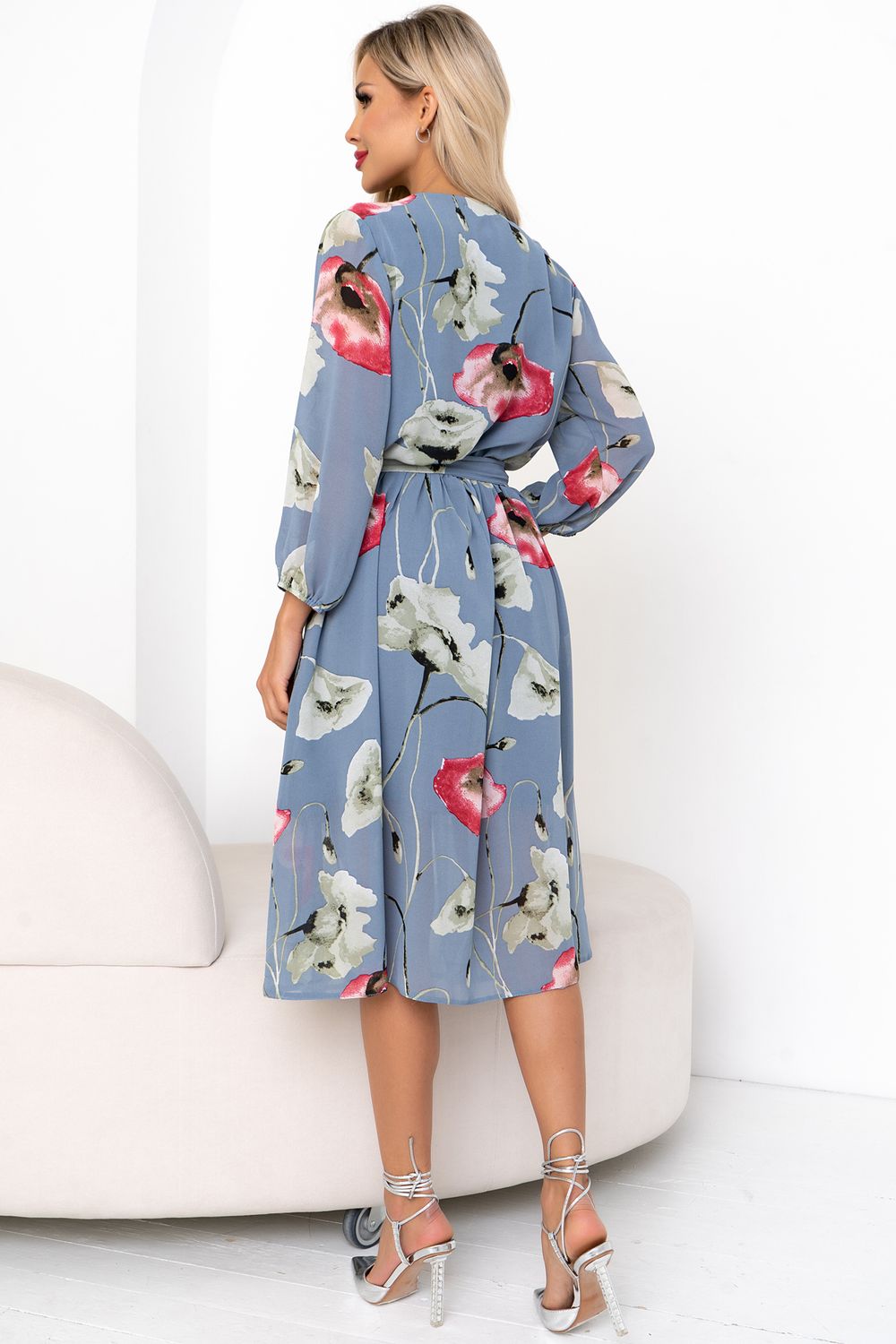Платье Мила (дымчатый/маки) Р11-1207/3 Nikol (Акция)