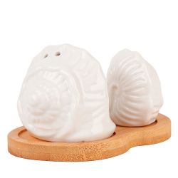 Набор для специй солонка/перечница на бамбуковой подставке "Naturel" 10,5х7х6см (подарочная упаковк