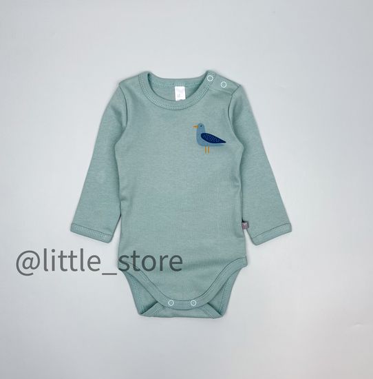 Боди хлопковое "Облака" серо-голубое