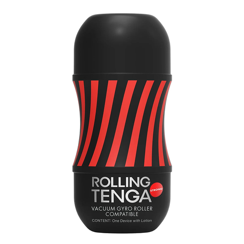 Черный мастурбатор 15,5см для устройства с вращением и созданием вакуума Tenga Rolling Gyro Roller Strong TOC-101GH