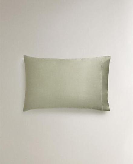 ZARA HOME (300 НИТЕЙ) НАВОЛОЧКА ИЗ ХЛОПКА, ЗЕЛЕНЫЙ