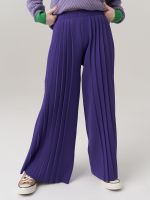 Школьные широкие брюки для девочки AT726-2 сиреневый