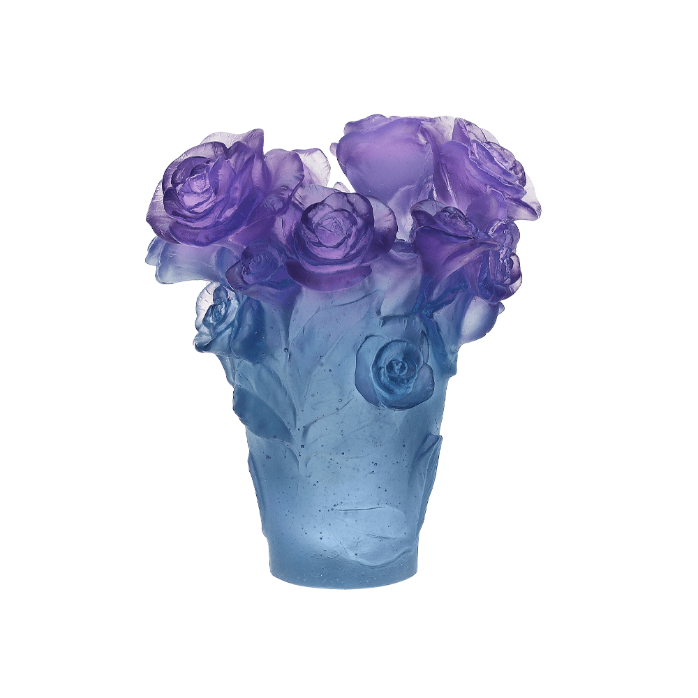 Ваза Daum Rose Passion Blue & Purple, 17 см