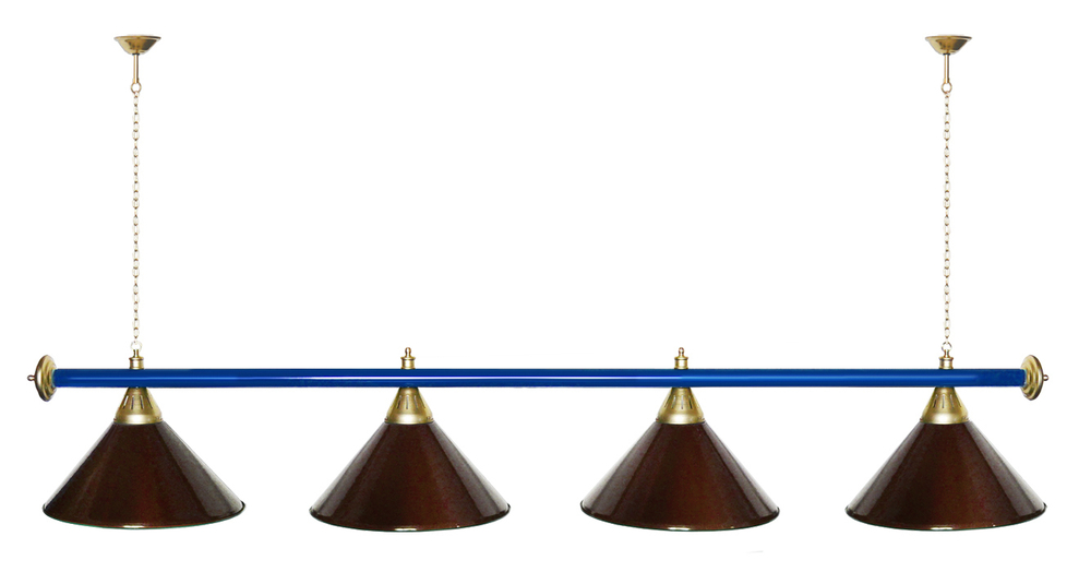 Лампа STARTBILLIARDS 4 пл. (плафоны зеленые,штанга золотая,фурнитура золото)