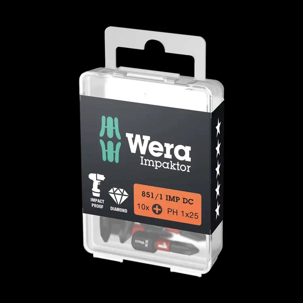 Ударные биты для винтов Phillips851/1 IMP DC Impaktor PH 1 x 25 мм WERA 05057615001