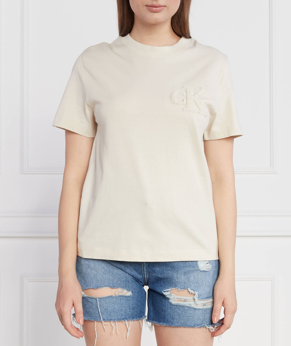 Футболка CHENILLE CALVIN KLEIN JEANS - кремовый(J20J221825)