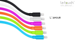 USB cable Lightning MFI 1.5m (Le touch) purple