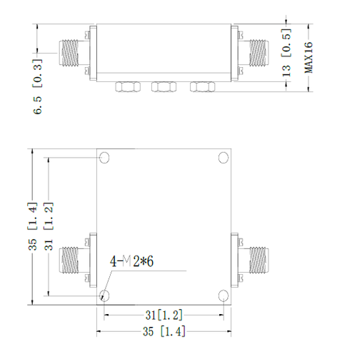 BPF-5G8-10M-E, Полосовой фильтр, 5800 МГц