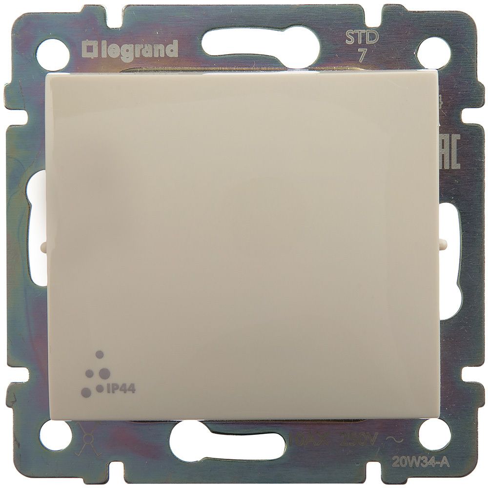 Переключатель перекрёстный 1-клавишный IP44 10А 250В схема 7 слоновая кость Valena Classic LEGRAND