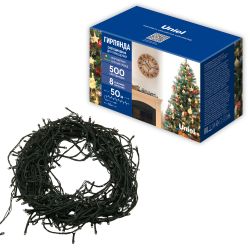 ULD-S5000-500-DGA MULTI IP20 Гирлянда светодиодная. 50м. 500 светодиодов. Разноцветный свет. Провод зеленый. ТМ Uniel