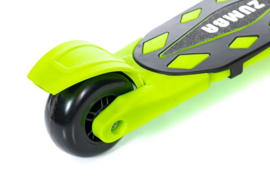 Самокат трехколесный со светящимися колесами Micar Zumba 2022 чёрный, зеленый