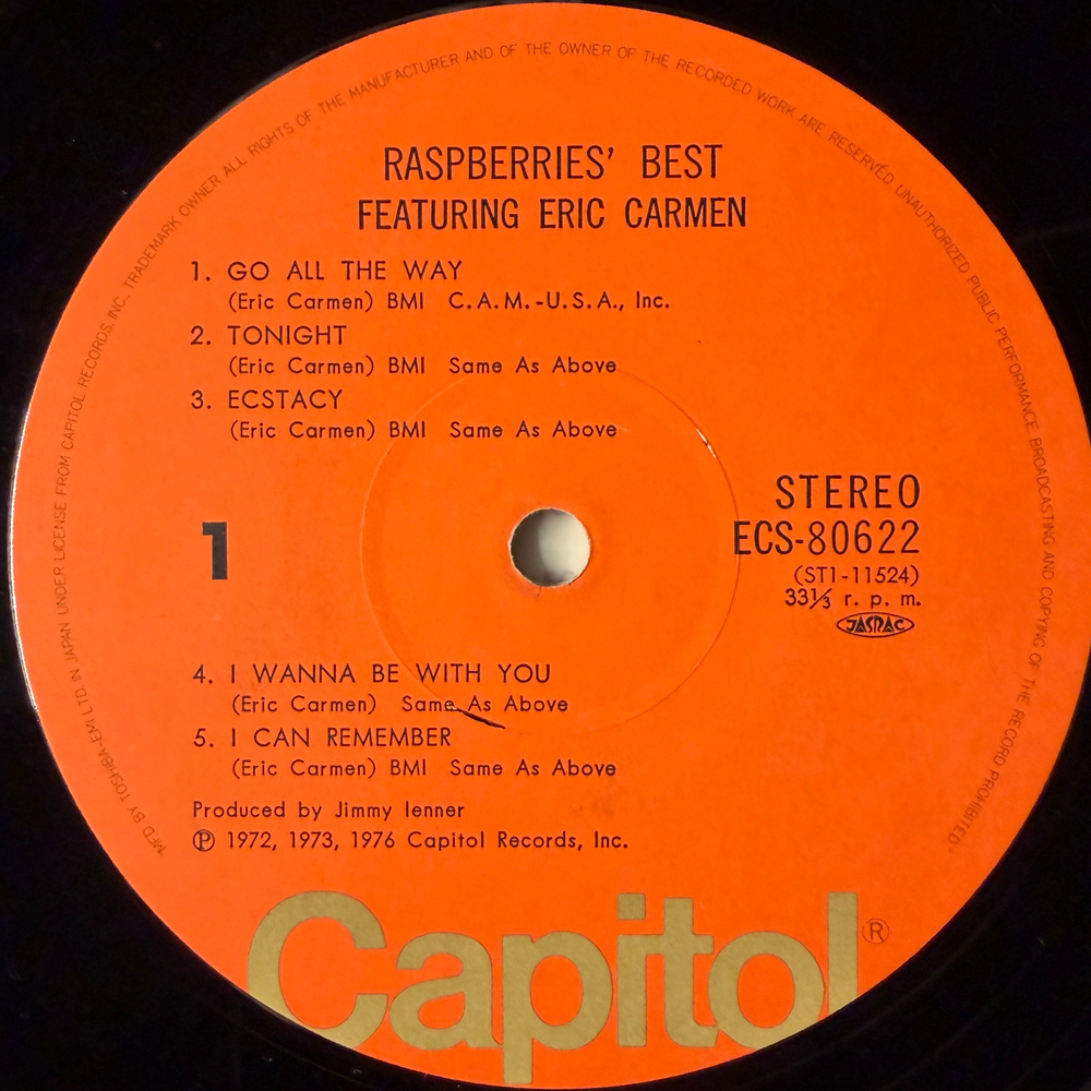 Raspberries Featuring Eric Carmen ‎– Raspberries' Best - Featuring Eric Carmen (Япония 1976г.)