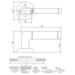 Ручка дверная Code Deco, H-14083-A-NIS/CR, 27202, матовый никель, хром