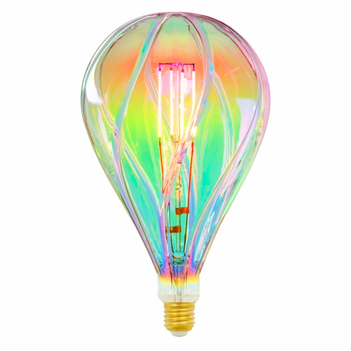 LED-SF31-5W/SOHO/E27/CW RAINBOW GLS77RB Лампа светодиодная SOHO. Радужная колба. Прямой филамент. Картон. ТМ Uniel