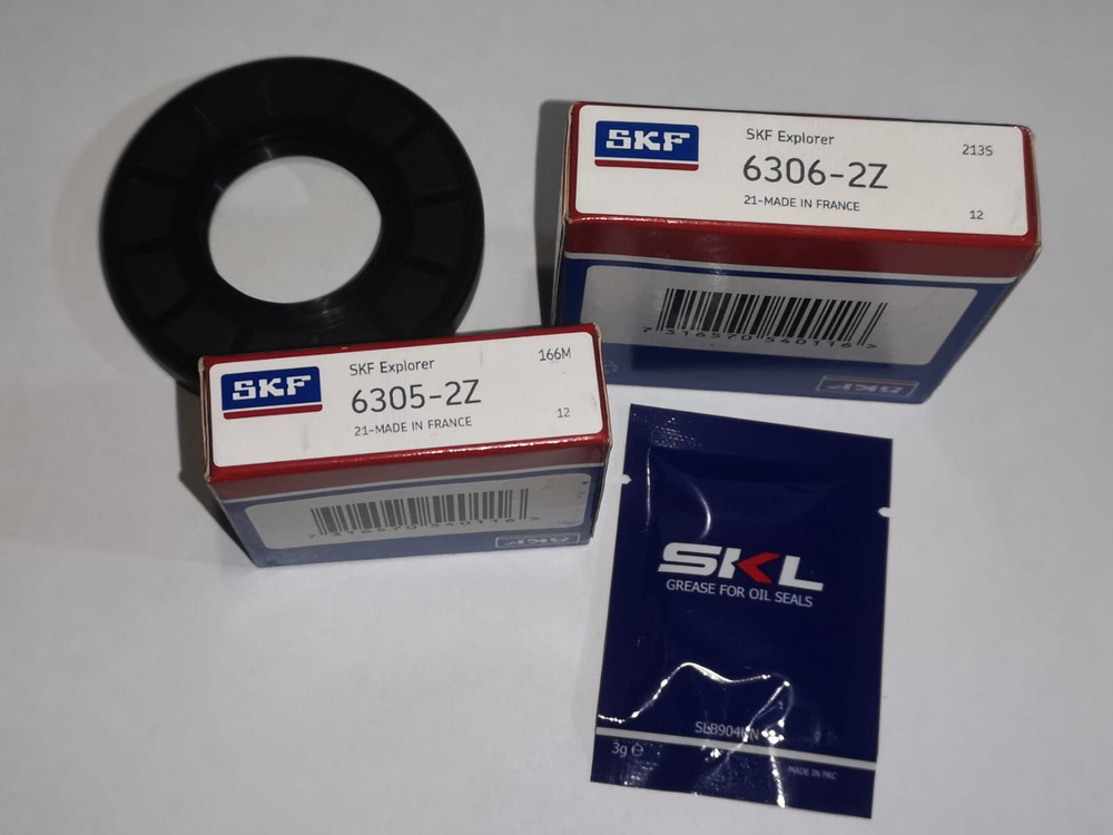 Ремкомплект подшипник 6305 - 6306, сальник 37x76x9.5/12 стиральной машины LG + смазка