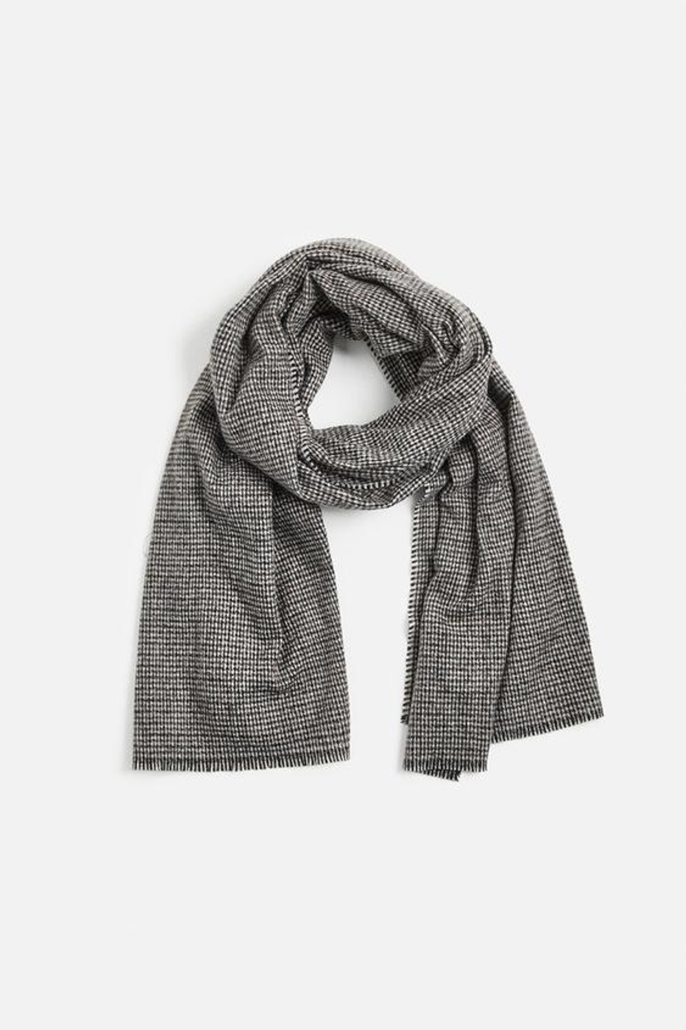 ZARA ШАРФ С ГЕОМЕТРИЧЕСКИМ УЗОРОМ, КОРИЧНЕВЫЙ/БЕЛЫЙ