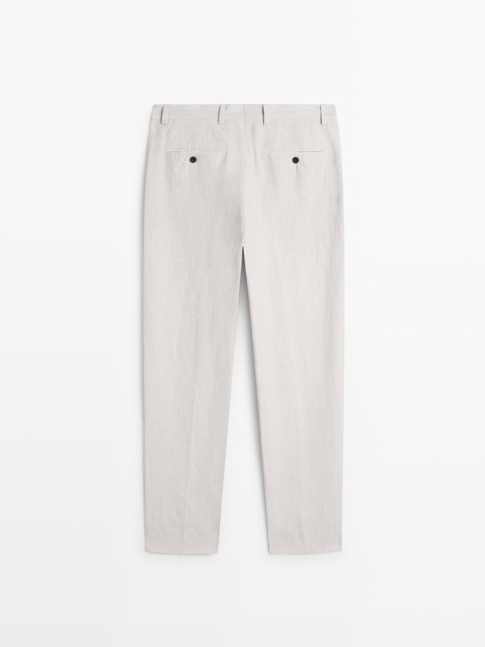 Massimo Dutti Льняные брюки Barrel приталенного кроя, ледяной