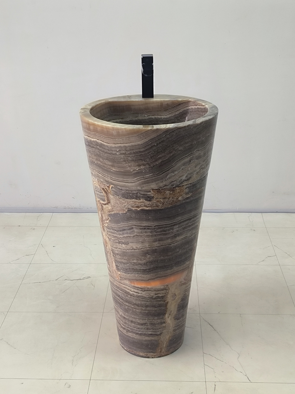 Раковина напольная из оникса Grey ON-61356 (45*45*90)