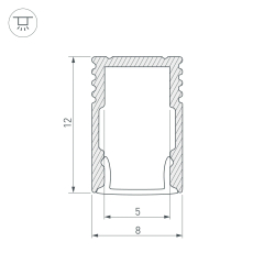 Профиль SL-MINI-8-H12-2000 WHITE (Arlight, Алюминий) 037107