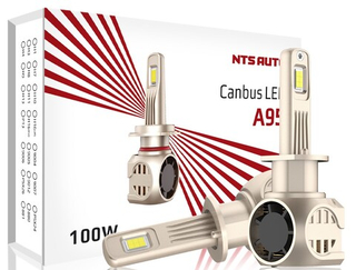 Автолампа LED Н 1 к-т NTS (вентилятор+радиатор) A95 100W CANBUS 4300K 5500Lm  (A95H1-4300K)