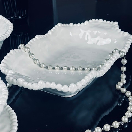 Lenardi 305-254 Прямоугольное блюдо 32см МАРИНЕТ с ручками в под.уп.(х12)Фарфор