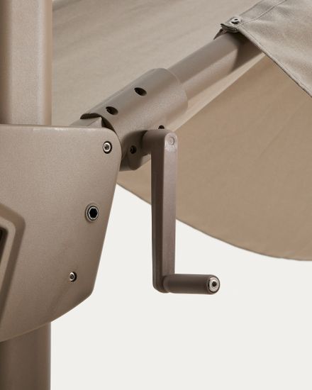 Уличный зонт Noli с алюминиевой конструкцией цвета таупе, 300 x 420 см