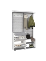 Прихожая с вешалкой Белое сияние 120х32х196