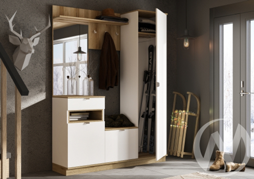 Прихожая Юкки ПР 1400 (дуб делано/белый)