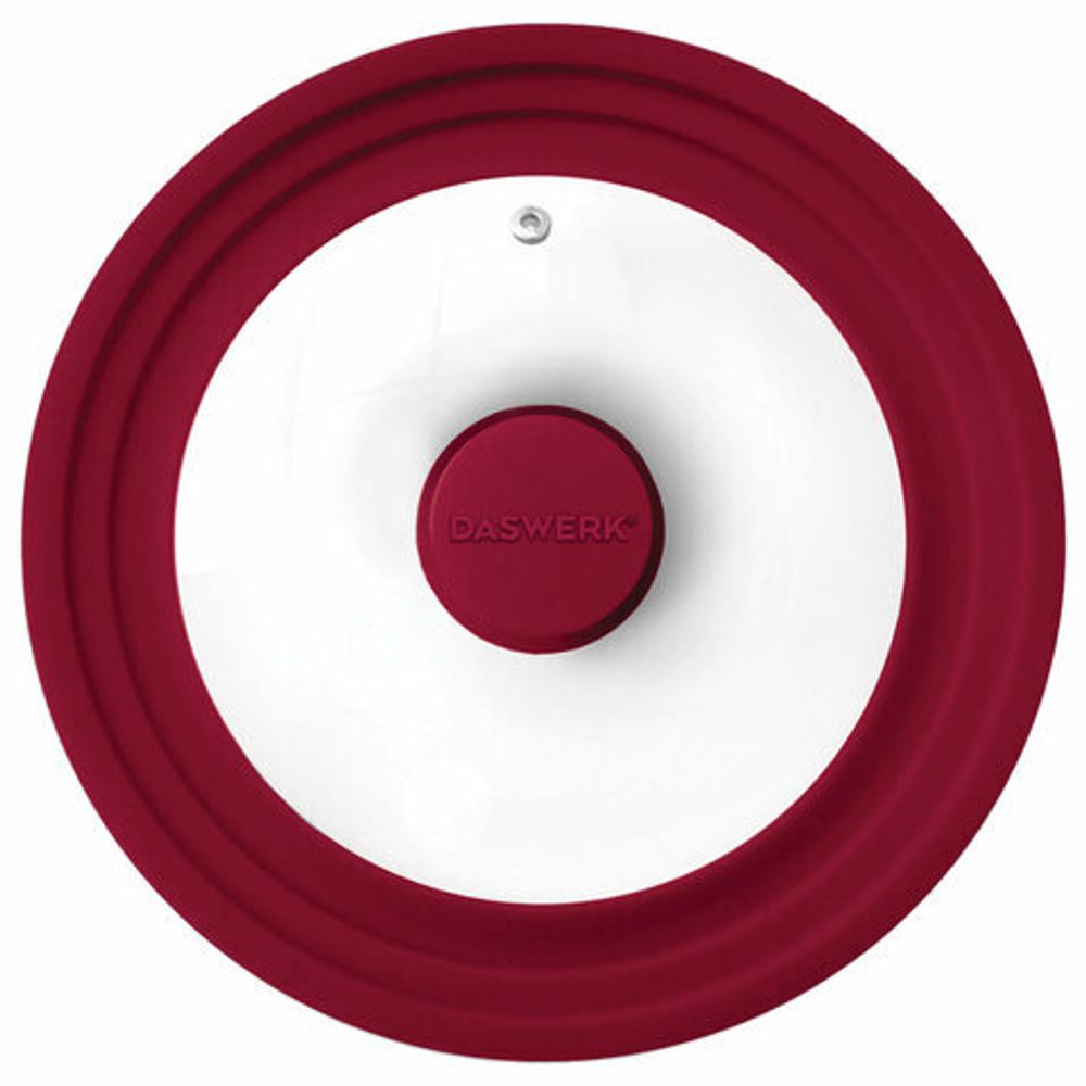 Крышка для любой сковороды и кастрюли универсальная 3 размера (22-24-26 см) бордовая, DASWERK, 607587