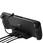 Док-станция Valve Dock для Steam Deck LCD и OLED Подключение: встроенный L-образный кабель USB-C, USB-C PD. Порты: 3 USB-A 3.2 Gen 1, HDMI 2.0 (до 4K 60 Гц), DisplayPort 1.4, Gigabit Ethernet