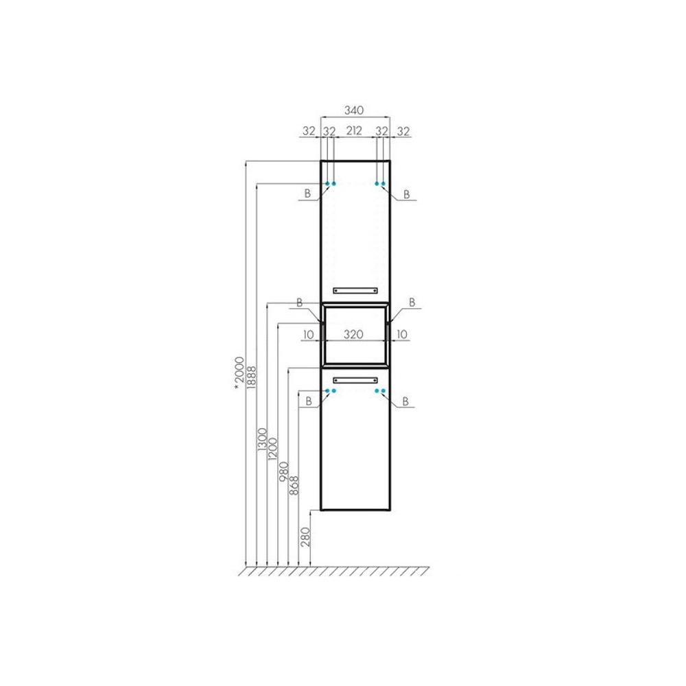 Полка навесная Акватон Лофт Фабрик, дуб кантри схема