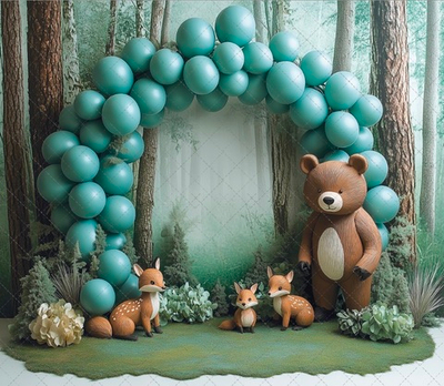 Арка медведь лиса №2- фон неопреновый