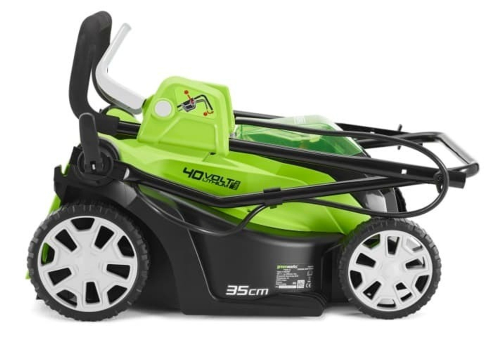 Газонокосилка Greenworks G40LM35 40V (35 см) аккумуляторная -  АКБ 2 А/Ч зарядка G40UCM2M / 40V 2A