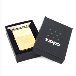 Зажигалка Zippo с покрытием Brushed Brass, латунь/сталь, золотистая, матовая, 36x12x56 мм