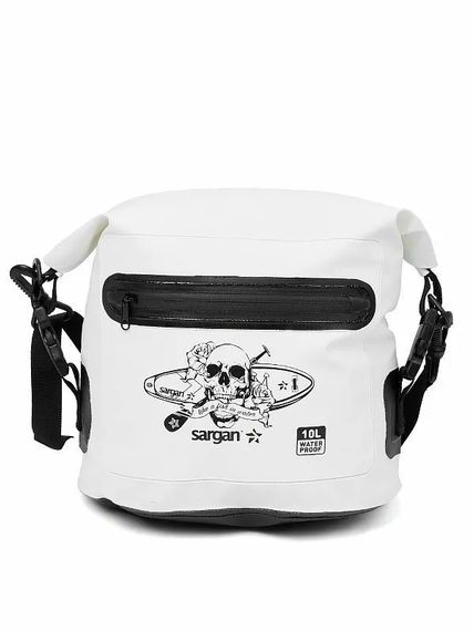 Гермосумка через плечо Sargan Скелетон-САП/Пляжка с доп.карманом 10 л белый