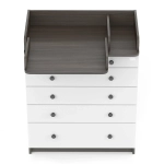 Комод Атон LEO ЛДСП 800/5 с органайзером бодега темный-белый