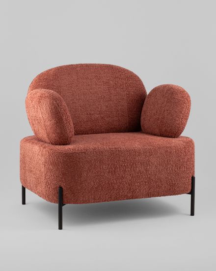Кресло Кэнди ткань букле коралловый