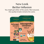 VAHDAM India, Infusions, травяной чай, ашваганда и корица, без кофеина, 18 пакетиков для заваривания, 28,8 г (1,02 унции)