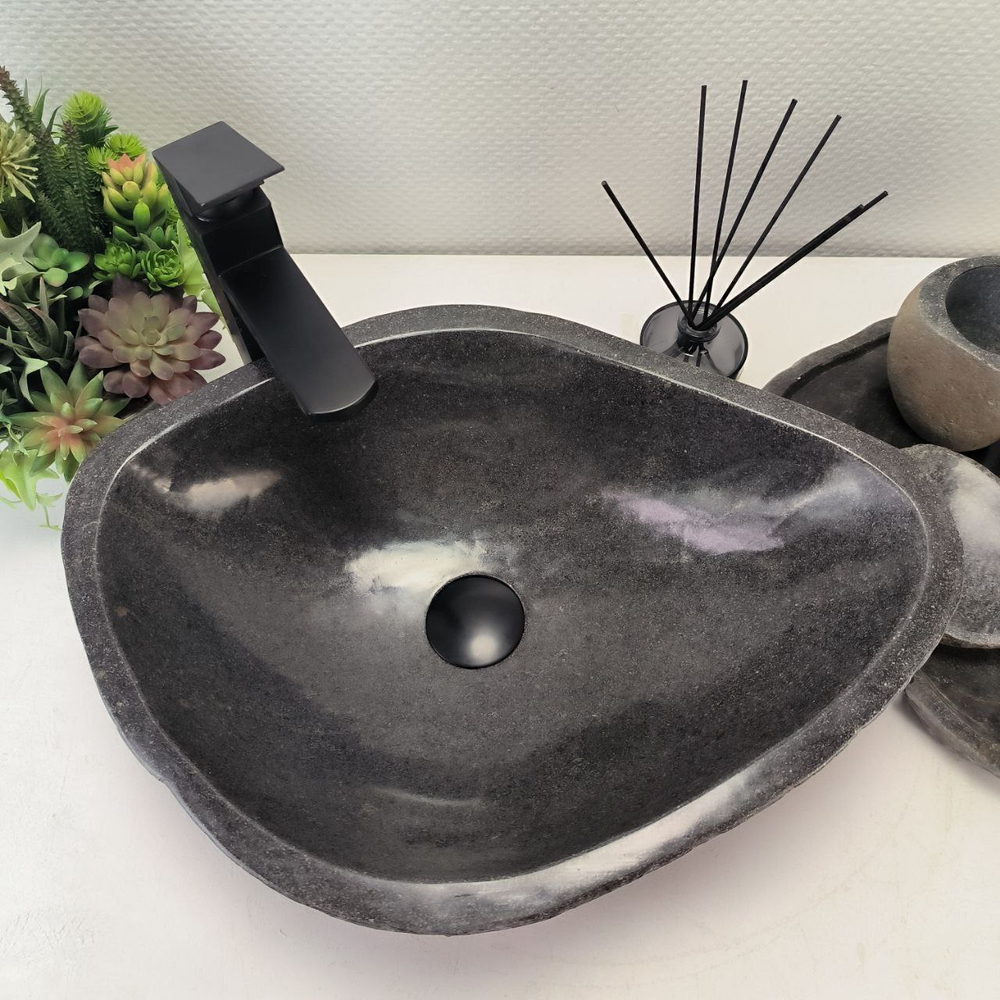 Раковина из речного камня RS-62820 (51*37*16) 56